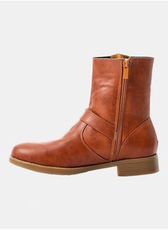 XO Style Leather Ankle Boot 1201 Camel  - Image 4