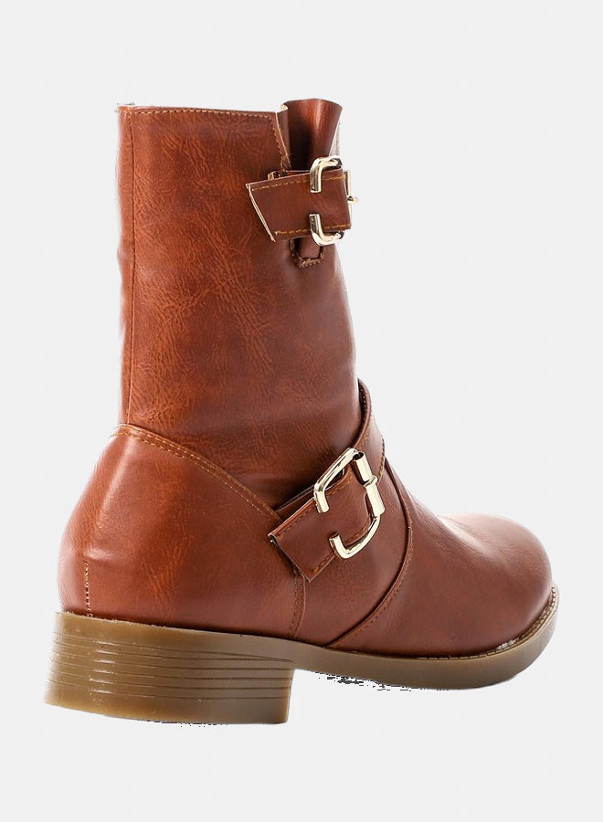 XO Style Leather Ankle Boot 1201 Camel - Image 2