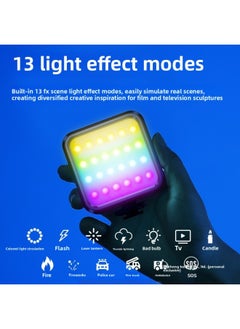 General Full Color RGB Mini Fill Light Pocket Portable Small Led Wireless Multi-color Lighting Light Mobile Phone Camera Shake Sound Straight-Specifications:【three-color Flagship Model】 Fill Light + Hot Sho  - Image 3