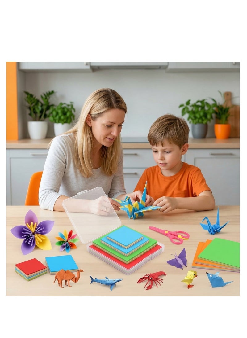 كوول تشيك مجموعة ورق أوريجامي ملون بأربعة أحجام، 400 ورقة قابلة للطي على الوجهين بعشرة ألوان، ورق مربع سهل الطي للأطفال والمبتدئين - Image 5