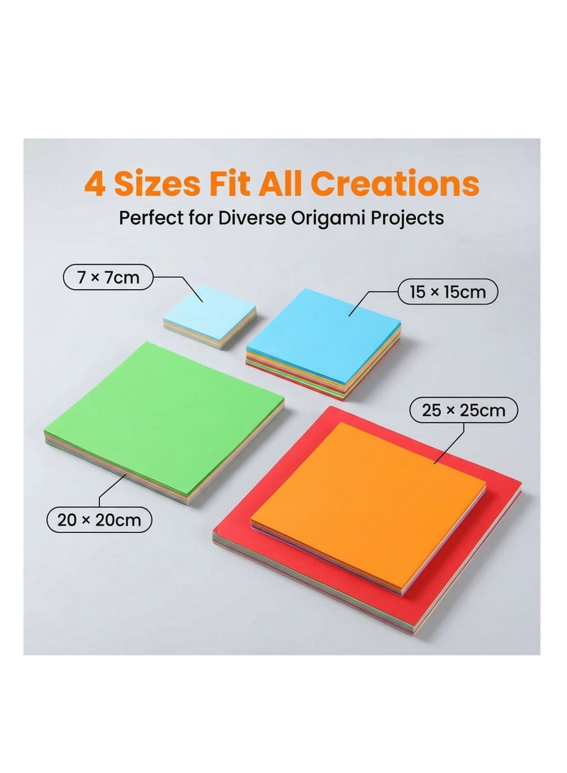كوول تشيك مجموعة ورق أوريجامي ملون بأربعة أحجام، 400 ورقة قابلة للطي على الوجهين بعشرة ألوان، ورق مربع سهل الطي للأطفال والمبتدئين - Image 3