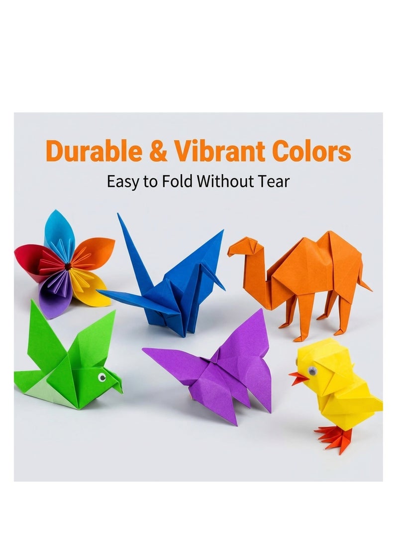 كوول تشيك مجموعة ورق أوريجامي ملون بأربعة أحجام، 400 ورقة قابلة للطي على الوجهين بعشرة ألوان، ورق مربع سهل الطي للأطفال والمبتدئين - Image 4