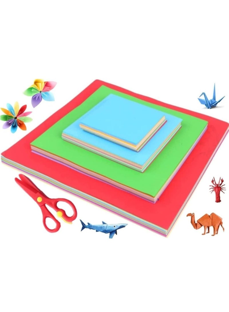 كوول تشيك مجموعة ورق أوريجامي ملون بأربعة أحجام، 400 ورقة قابلة للطي على الوجهين بعشرة ألوان، ورق مربع سهل الطي للأطفال والمبتدئين - Image 1
