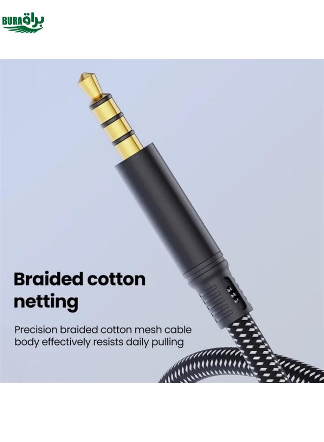 BURAQ JS-101 USB-C / Type-C to 3.5mm Audio Cable Braided HiFi Sound AUX Cord, Length: 1.2m - Image 2