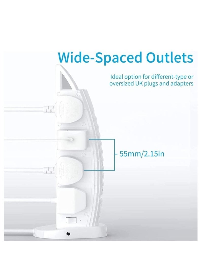 Generic 8 Way Stylish Power Extension Cord, 6 USB Fast Charging Ports, Burj Al Arab Power Socket, 2 Meters Cable Multiple Protection System 3000W, 4.2A Max Socket  - Image 4