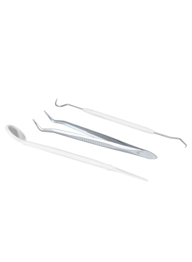 3-Piece Dental Teeth Scraper Tool Kit Silver - Image 2