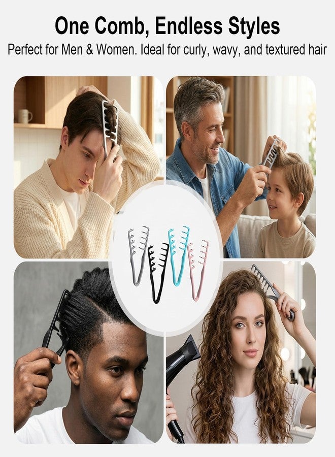 PASDUCHAS 4 Pack Texture Comb, Wide Tooth Styling Comb for Volume & Lift, Root Lifting Hair Tool for Fringe Control & Natural Layer Definition - Image 2