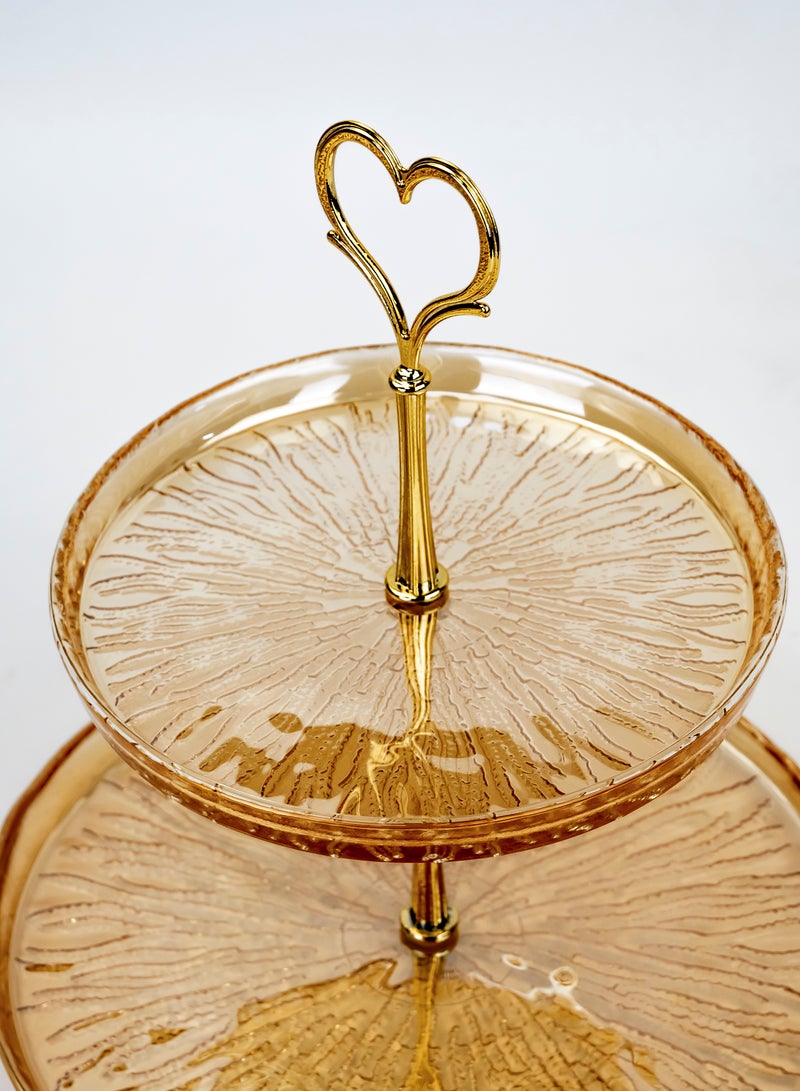 Cuisine Art ELENOR Glass Fladen 2-Tier Serving Set, 17cm & 22cm, Gold | Elegant Tiered Dessert Stand for Cakes, Cupcakes, Pastries & Entertaining - Image 4