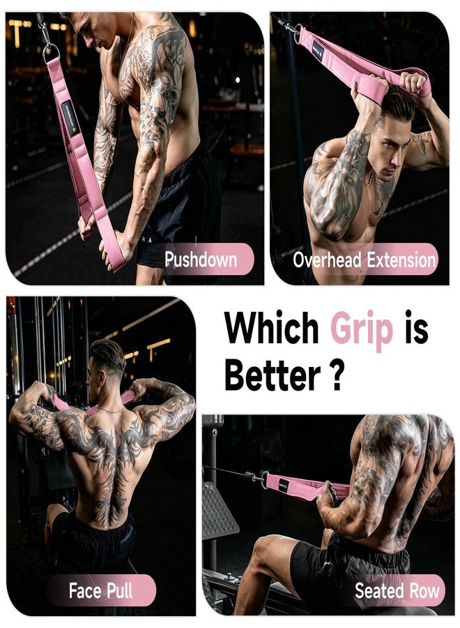 M MANUEKLEAR Tricep Rope Cable Attachment Handles, Greater Range of Motion, Tricep Pull Down Rope for Push Downs, Crunches, Facepulls for Professional Gym (Pink) - Image 4