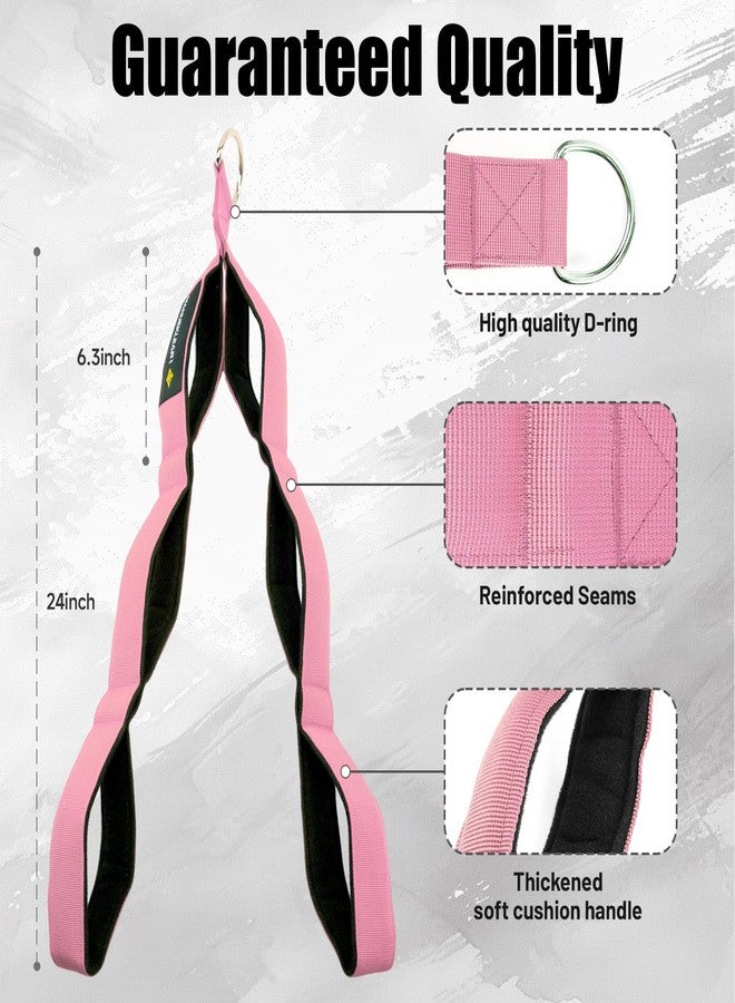 M MANUEKLEAR Tricep Rope Cable Attachment Handles, Greater Range of Motion, Tricep Pull Down Rope for Push Downs, Crunches, Facepulls for Professional Gym (Pink) - Image 5