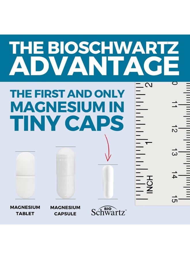 BioSchwartz Magnesium Bisglycinate 100% Chelate No-Laxative Effect - Maximum Absorption & Bioavailability, Fully Reacted & Buffered - Healthy Energy Muscle Bone & Joint Support - Non-GMO Project Verified - 90 ct - Image 3