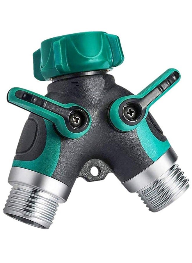 Generic Hose Splitter 2 Way Heavy Duty, Strong & Durable Garden Y Hose Splitter Connector Metal Body, Hose Adapter, Water Tap Outdoor, Two Way Double Dual Hose Splitter,Easy Grip, Easy to Open  - Image 1