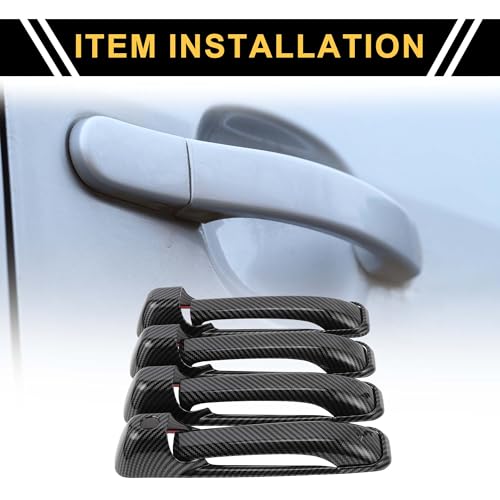 REPAIROCK 4pcs Exterior Door Handle Cover for Dodge Ram 1500 20092018 Carbon Fiber Pattern Black ABS Car Door Handle Protector - Image 3