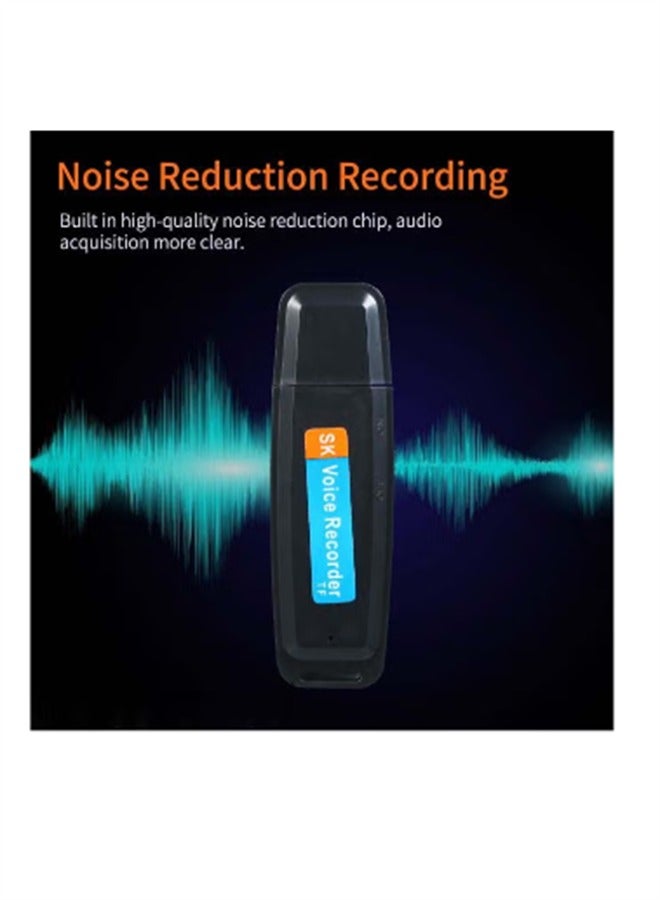 SK Mini Portable USB Voice Recorder Rechargeable U-Disk Recorder One-Button Recording Storage Support 1-32G TF Card for Meeting Lecture Interview  - Image 3