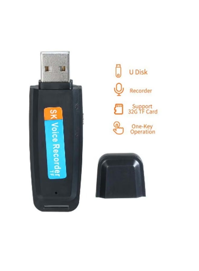 SK Mini Portable USB Voice Recorder Rechargeable U-Disk Recorder One-Button Recording Storage Support 1-32G TF Card for Meeting Lecture Interview  - Image 2