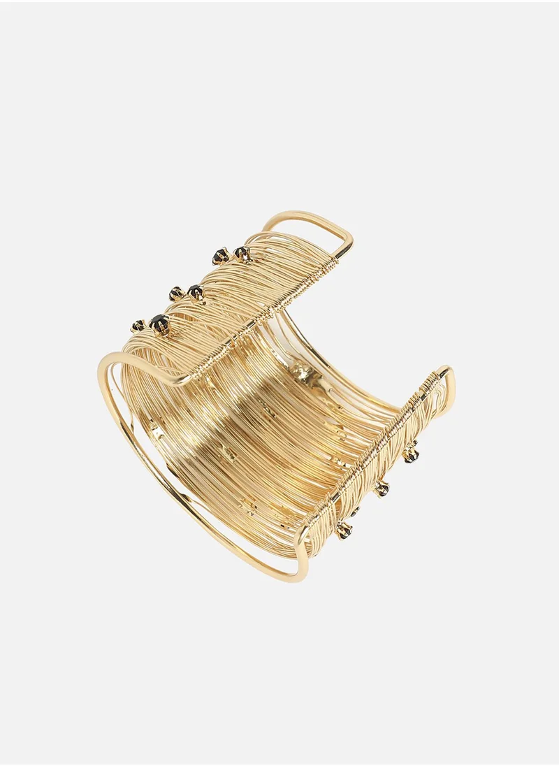 SOHI Ribbed Wire Statement Bracelet