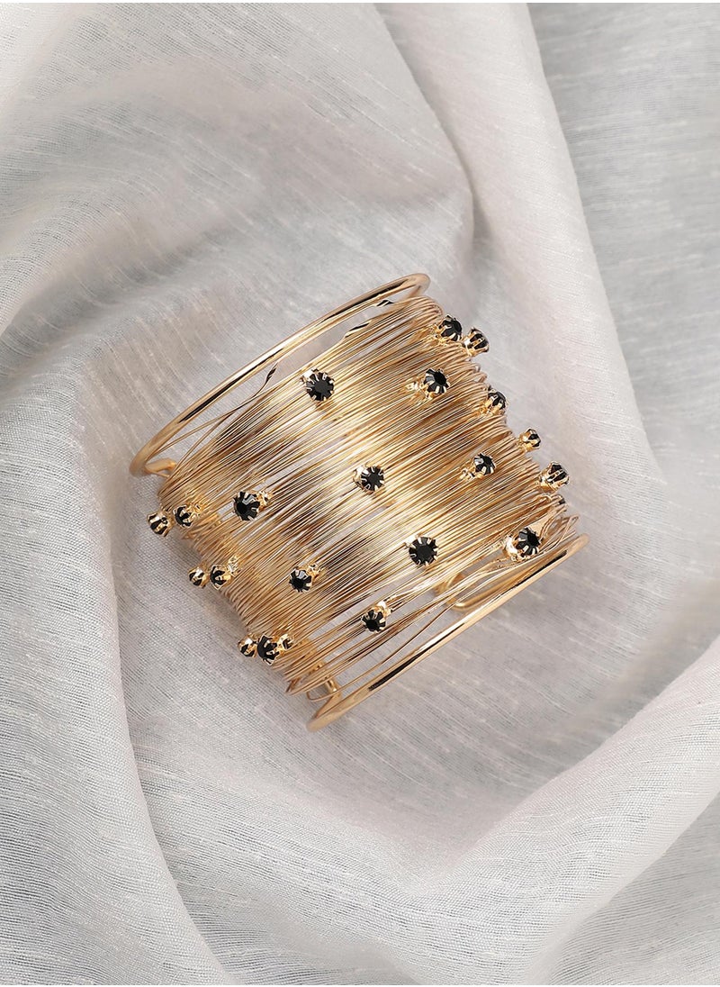 SOHI - Ribbed Wire Statement Bracelet - Image 1