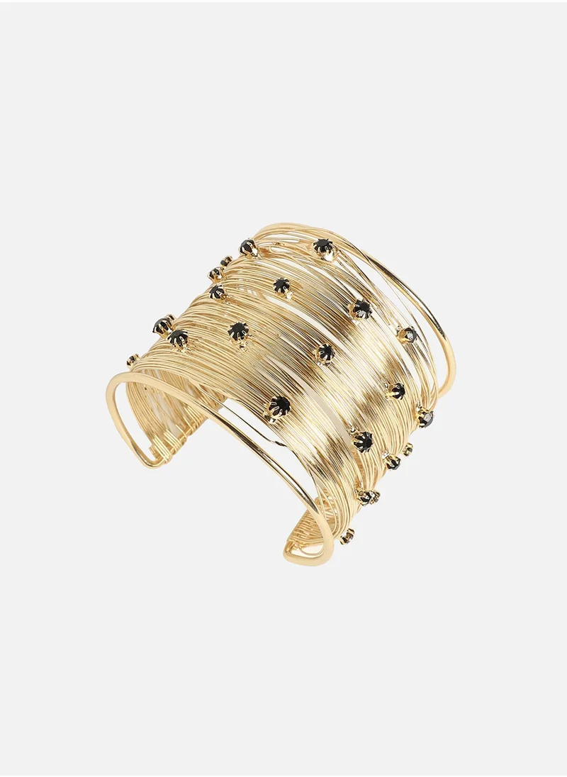 SOHI Ribbed Wire Statement Bracelet