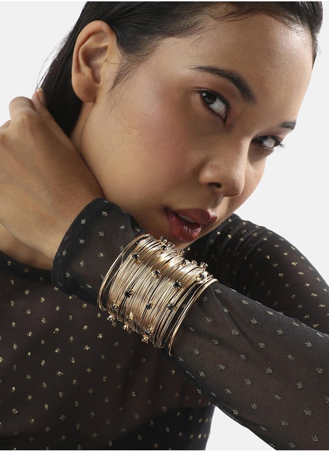 Ribbed Wire Statement Bracelet