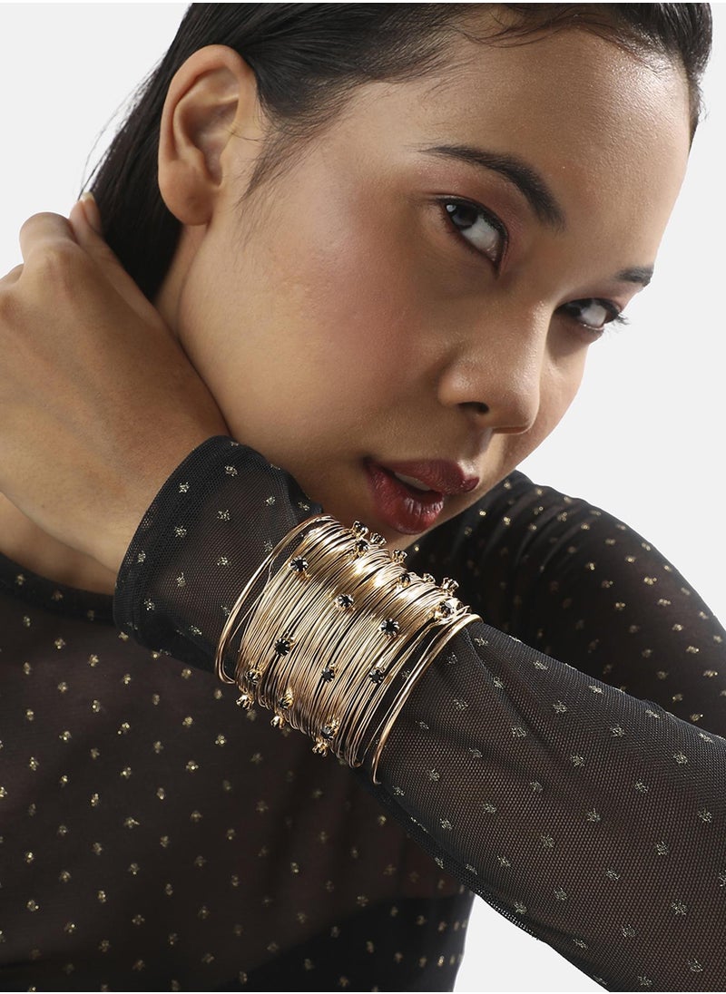 SOHI - Ribbed Wire Statement Bracelet - Image 1