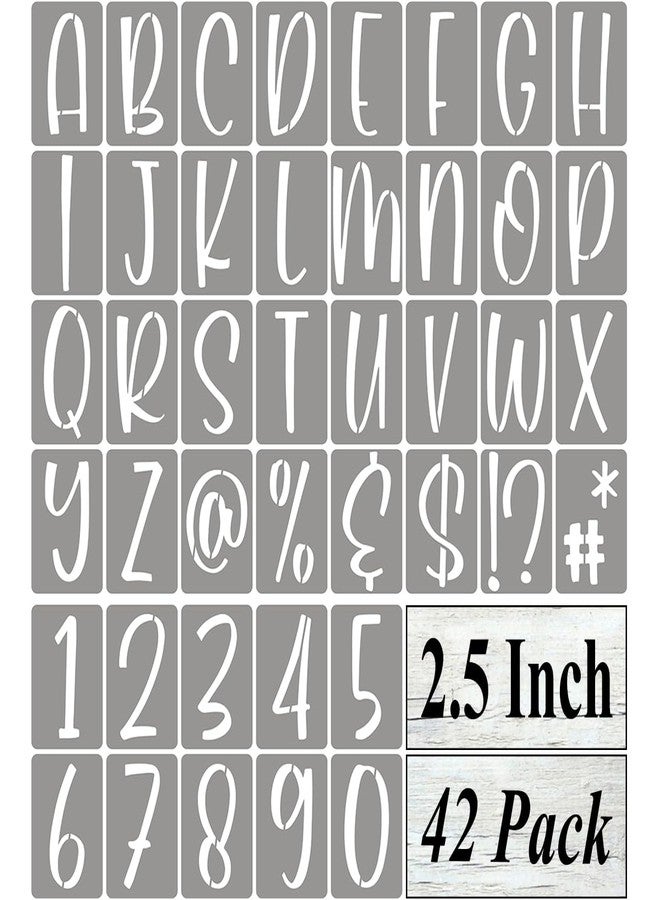 REOLAN 2.5 Inch Alphabet Letter Stencils for Painting - 42 Pack Letter and Number Stencil Templates with Signs for Painting on Wood, Reusable Letters and Numbers Stencils for Chalkboard Wood Signs & Wall Art - Image 1