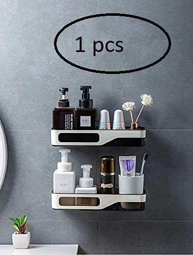 Valashiv Valashiv Magic Sticker Series Plastic Self Adhesive Kitchen and Bathroom Shelves Wall Organizer Shampoo Cosmetic Storage Shelf Pack of 1pc  - Image 5