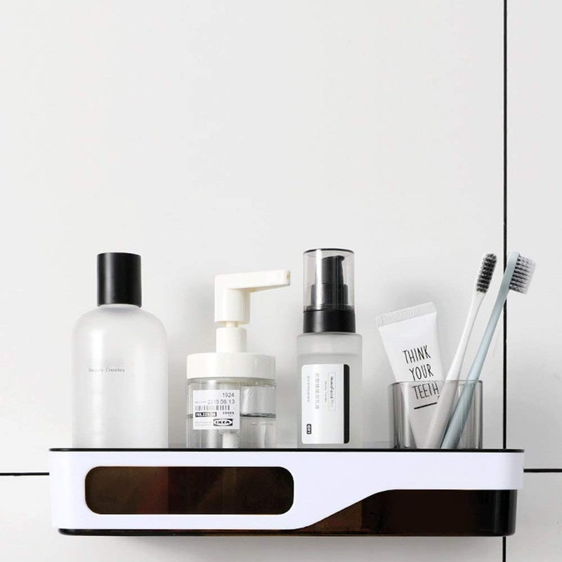 Valashiv Valashiv Magic Sticker Series Plastic Self Adhesive Kitchen and Bathroom Shelves Wall Organizer Shampoo Cosmetic Storage Shelf Pack of 1pc  - Image 1