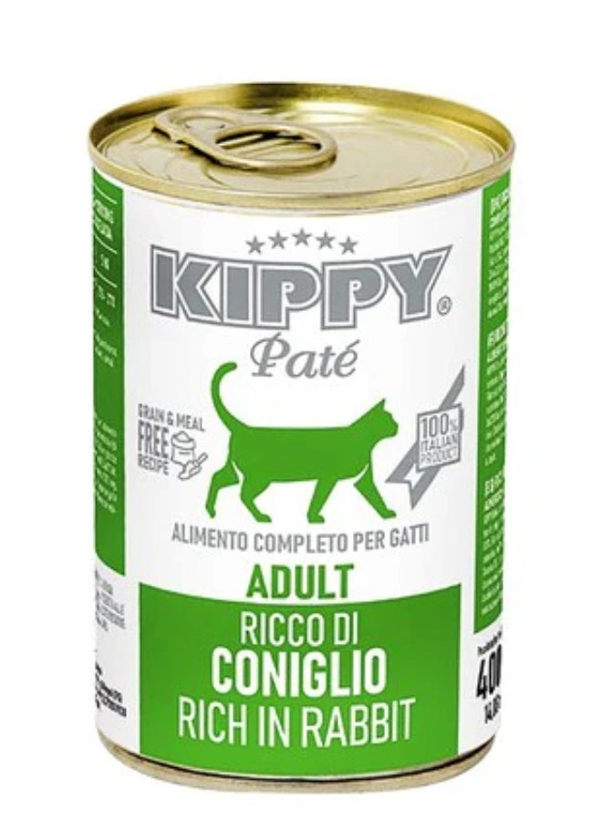 كيبي بيت كيبي باتيه طعام قطط رطب للبالغين بالأرنب – منتج إيطالي 100% خالي من الحبوب، 400 جم