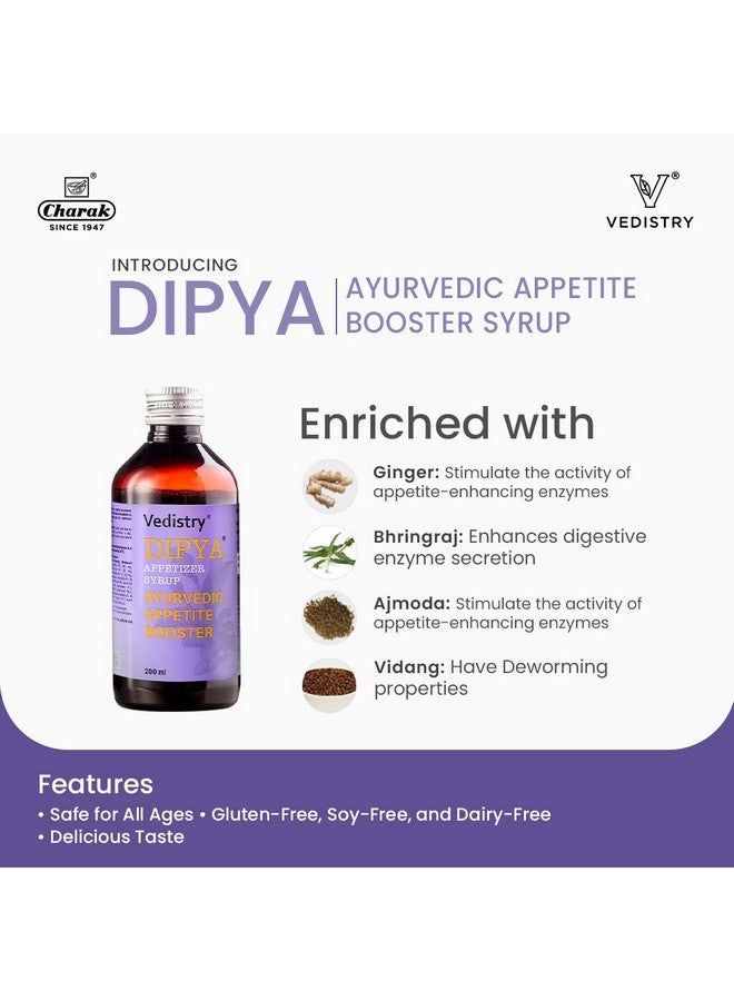 Charak شراب شراك فيديستري الأيورفيدي ديبيا، معزز شهية أيورفيدي فعال للأطفال والبالغين، معزز شهية لجميع الأعمار، للحفاظ على وزن صحي، عبوة واحدة، 200 مل - Image 4