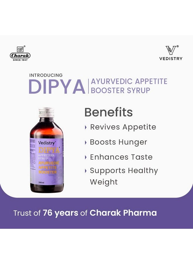 Charak شراب شراك فيديستري الأيورفيدي ديبيا، معزز شهية أيورفيدي فعال للأطفال والبالغين، معزز شهية لجميع الأعمار، للحفاظ على وزن صحي، عبوة واحدة، 200 مل - Image 3