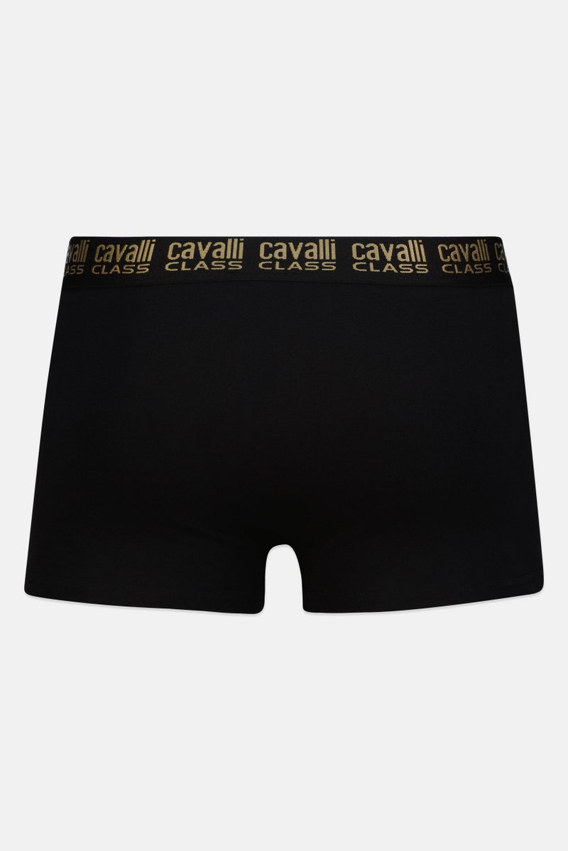 Cavalli Class Men 2 Pieces Brand Logo Trunks, Black - Image 2