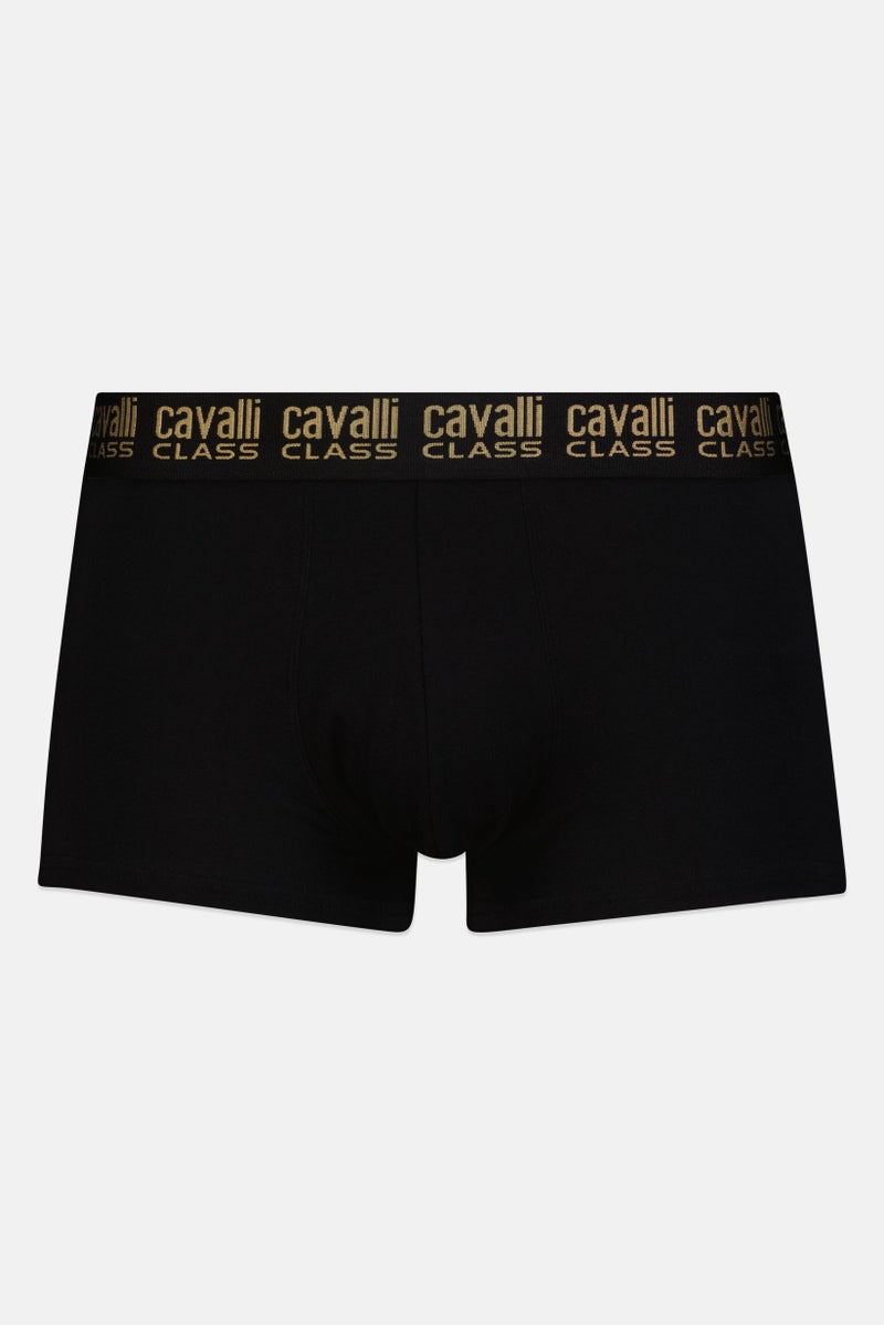 Cavalli Class Men 2 Pieces Brand Logo Trunks, Black - Image 3