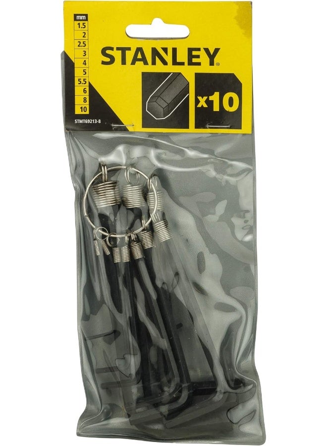 Stanley Set 10 Allen Wrenches With Ring, Stmt69213-8, Black/Yellow - Image 5