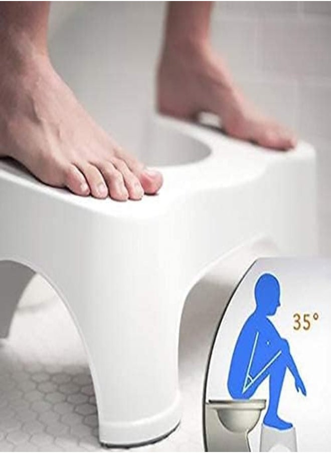 AKDC AKDC Squatting Toilet Stool, Non Slip Potty Bathroom Toilet Step Stool, White  - Image 3