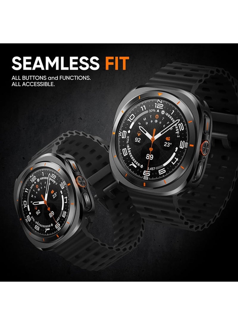 The protective case is Samsung Galaxy Watch Ultra/Ultra2 47mm, military-grade full-body metal bumper cover + PC material bottom cover +screen protective film, supports direct wireless charging, shockproof and scratch-resistant watch case is Galaxy Watch Ultra/Ultra2 47mm - Image 4