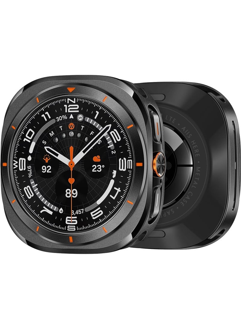 The protective case is Samsung Galaxy Watch Ultra/Ultra2 47mm, military-grade full-body metal bumper cover + PC material bottom cover +screen protective film, supports direct wireless charging, shockproof and scratch-resistant watch case is Galaxy Watch Ultra/Ultra2 47mm - Image 2