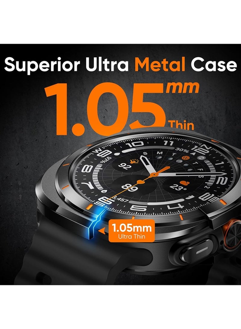 The protective case is Samsung Galaxy Watch Ultra/Ultra2 47mm, military-grade full-body metal bumper cover + PC material bottom cover +screen protective film, supports direct wireless charging, shockproof and scratch-resistant watch case is Galaxy Watch Ultra/Ultra2 47mm - Image 3
