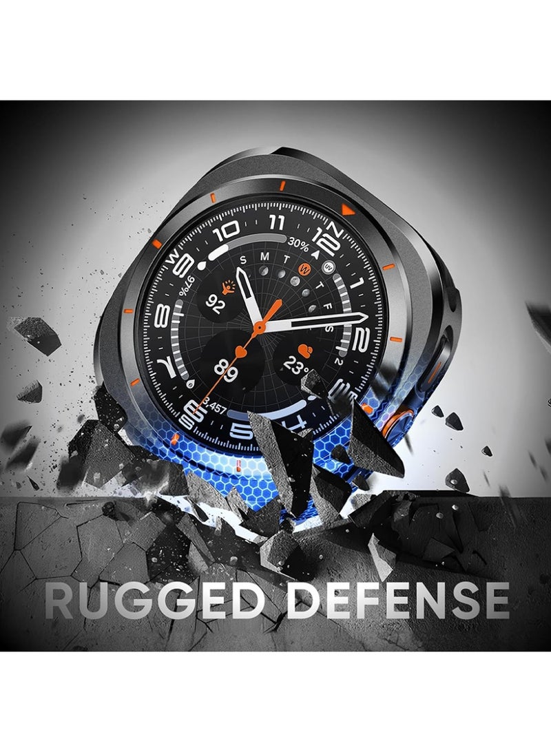The protective case is Samsung Galaxy Watch Ultra/Ultra2 47mm, military-grade full-body metal bumper cover + PC material bottom cover +screen protective film, supports direct wireless charging, shockproof and scratch-resistant watch case is Galaxy Watch Ultra/Ultra2 47mm - Image 5