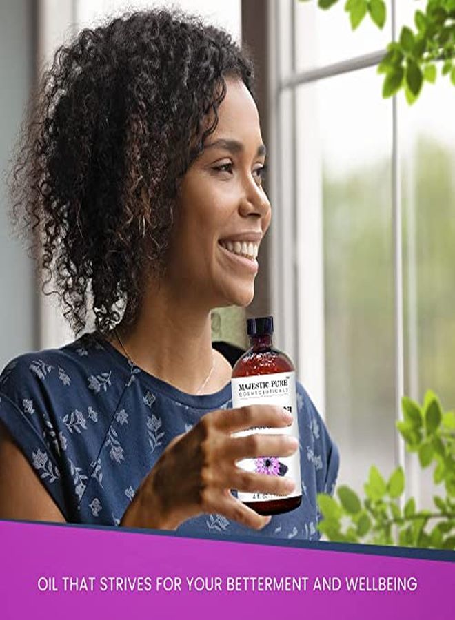 Majestic Pure زيت حبة البركة - زيت تدليك نقي وطبيعي - سائل معصور على البارد - حبة البركة من زيت حبة البركة التركية - للبشرة والوجه ونمو الشعر والزيوت العطرية المخففة - 4 أونصة سائلة - Image 4