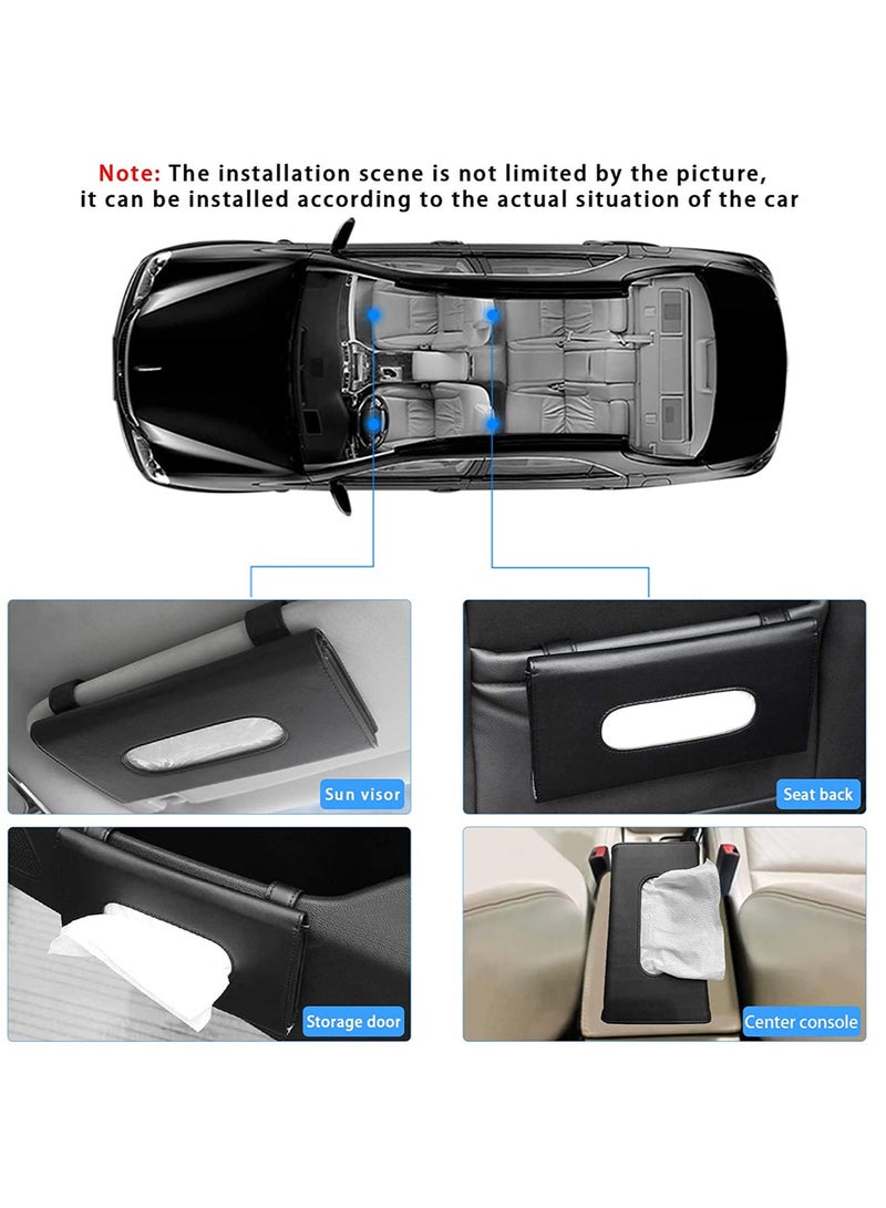 Car Tissue Holder, Visor Tissue Holder Car Tissue Holder for Car PU Leather Tissue Box Holder for Car Sun Visor & Seat Back - Image 5