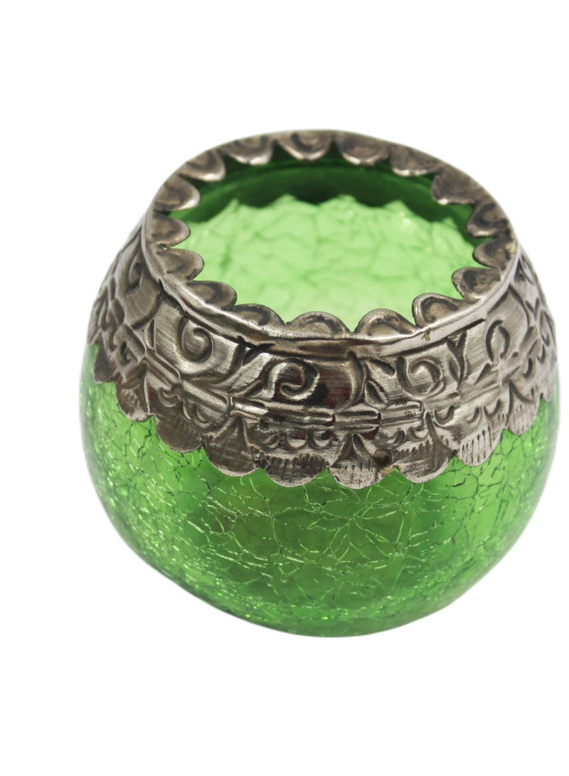 Antique Museum Round Pot Crack Glass  - Image 1