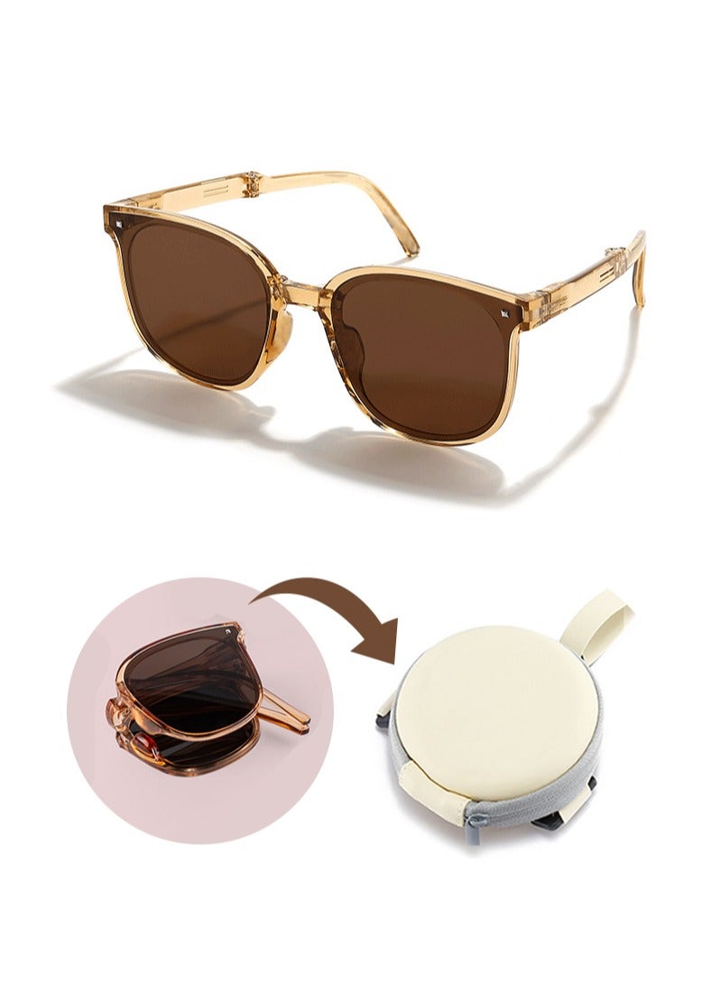 Foldable sunglasses with storage bag - Image 1