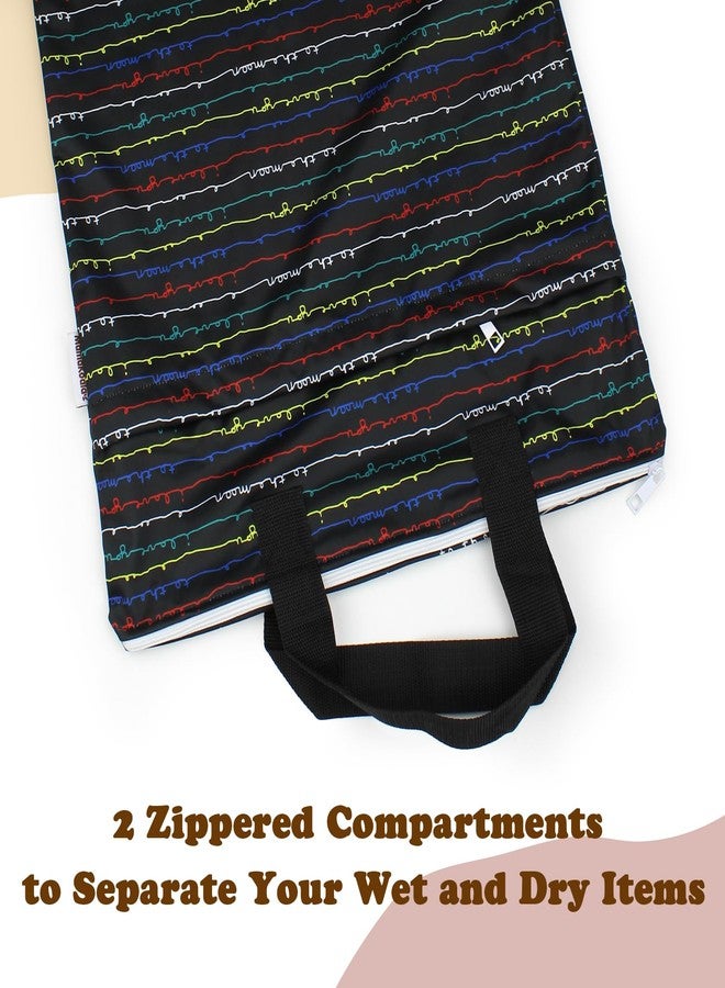 Mama Koala Reusable Hanging Wet Dry Bags for Baby Items, Cloth Diapers, Swimsuits, Travel, Gym Clothes, Beach, Pump Parts, Toiletries, Two Zippered Pockets, 2 Pack (W006L) - Image 3