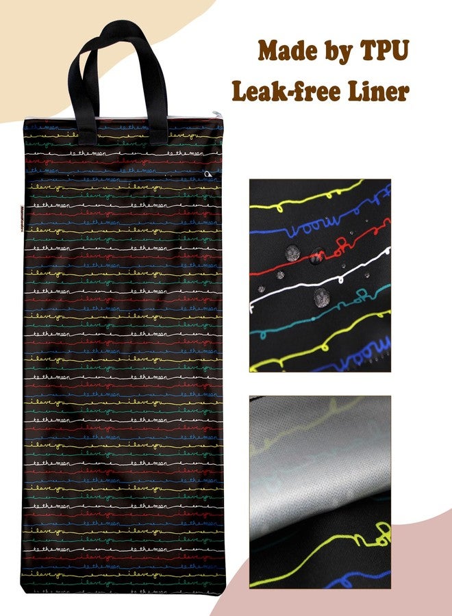 Mama Koala Reusable Hanging Wet Dry Bags for Baby Items, Cloth Diapers, Swimsuits, Travel, Gym Clothes, Beach, Pump Parts, Toiletries, Two Zippered Pockets, 2 Pack (W006L) - Image 2