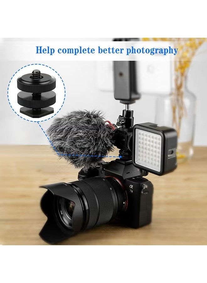 Camera Hot Shoe Mount to 1/4"-20 Tripod Screw Adapter 1/4" Double-Layer Screw Adapter for Camera Flash Hot Shoe Mount DSLR Camera - Image 5