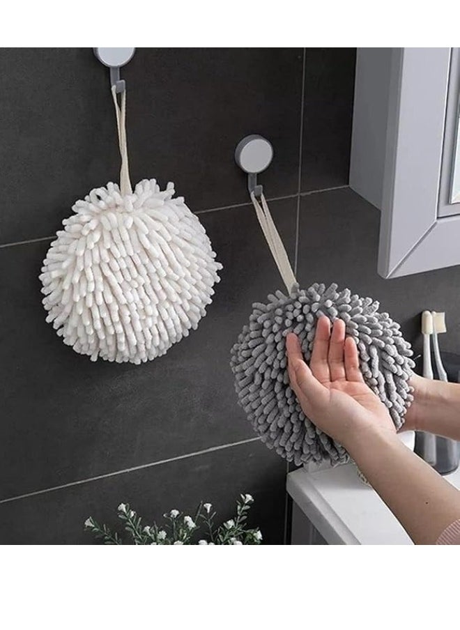 Happy Home Microfiber Hand Towel for Bathroom and Kitchen with Hanging Loop Soft Quick Dry Super Absorbent Microfiber Multicolor  - Image 1