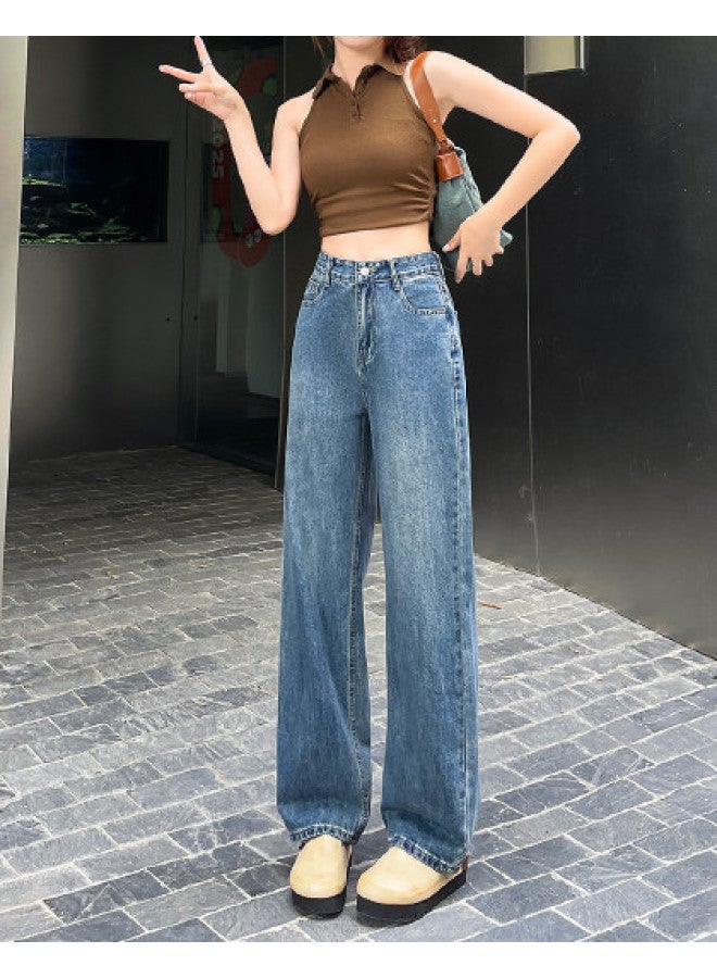 EPTISON Retro Classic Straight Leg Jeans For Women - 2025 Summer Fashion High Waist Slimming Loose Fit Straight Leg Pants - Image 1