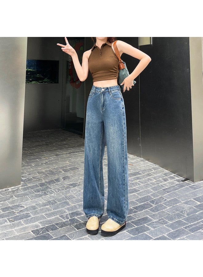 EPTISON Retro Classic Straight Leg Jeans For Women - 2025 Summer Fashion High Waist Slimming Loose Fit Straight Leg Pants - Image 2