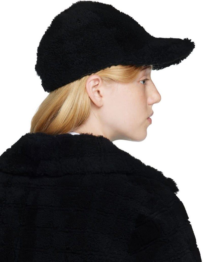 Eohak Lamb-Wool Baseball-Caps Warm-Winter Teddy-Fleece Hip-Hop Cap for Men Women Outdoor Travel Black - Image 4