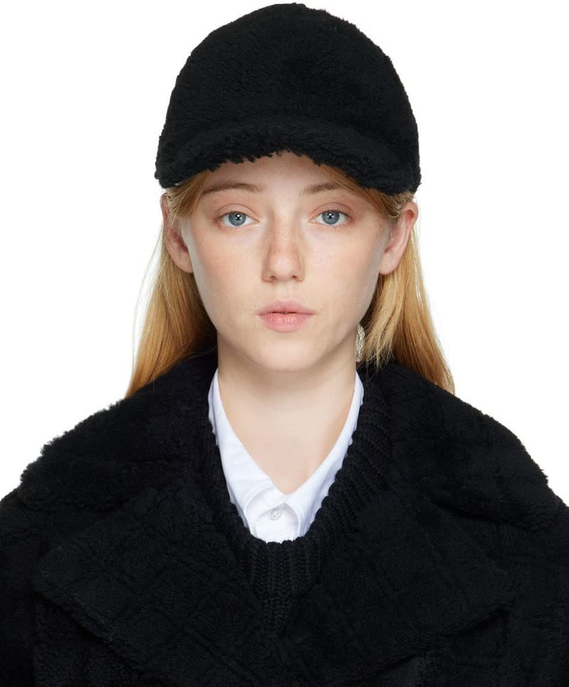 Eohak Lamb-Wool Baseball-Caps Warm-Winter Teddy-Fleece Hip-Hop Cap for Men Women Outdoor Travel Black - Image 2